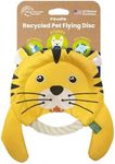 PAWSPIK Flying Disc Tug-of-War Toy, Eco-Friendly Recycled Material, Squeaker Toy for Medium and Large Dogs, for Throwing & Fetching 8.5" Diameter (Tough Tiger)