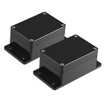 Project Boxes 2pcs with Fixed Ear Therlan DIY IP65 Waterproof Project Enclosure Box small ABS Universal Junction Electronics Boxes Black Project Dustproof Plastic Box Case Indoor Outdoor(100*68*50mm)