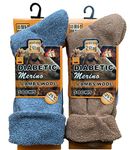 ZRWASKA Men's Diabetic Merino Wool Socks Merino Wool Blend Thermal Sock Extra Warm 2.4 TOG UK Size 6-11 Hiking, Walking, Thermal, Outdoor Winter Sox (Pack of 2 (Assorted))