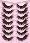 Kiromiro Faux Mink Lashes Fluffy 6D False Eyelashes 17mm Wispy Cat Eye Lashes that Look Like Extensions Strip Lashes Pack