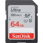 SanDisk Ultra 64GB SDXC Memory Card, Up to 120 MB/s, Class 10, UHS-I, V10