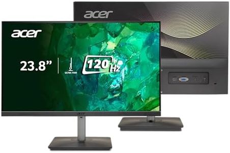 Acer RS242Y 23.8 Inch Full HD IPS Ultra-Thin (6.9mm) Backlit LED Monitor I Color Patterned Back Mood Light I Dual Glass Design, Sleek Metal Frame I 1 MS, 120Hz I 1xHDMI 1xVGA I Speakers I Eye Care