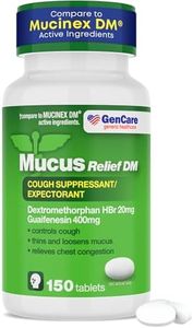 GenCare - Mucus Relief DM (150 Count Value Bottle) Dextromethorphan HBr 20mg Guaifenesin 400mg | Generic Mucus Relief DM | Immediate Release Uncoated Cough & Mucus Expectorant Pill