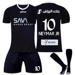 Hilal Riyadh Al Away Jersey Men, Boys' Tracksuits Football Kit Set Kids Boys' Football Training Shirts Shorts Tracksuit for Kids Soccer Jersey Football Kit for Girls (No.10,Kids 12-13 Years)