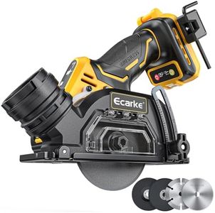 Ecarke Cordless Cut Off Tool Compatible with DeWalt 20V Battery(No Included),3" Circular Saw Brushless Motor with Blades, 20,000 RPM Mini Cut Off Tool Kit for Wood Metal Plastic Tile Stone Cutting