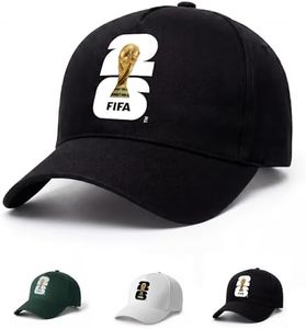 FIFA World Cup 2026 Official Baseball Cap, Cotton Soccer Fan Hat, Adjustable Football Sports Cap for Men Women Outdoor Travel (Black)