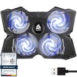 KLIM Wind Laptop Cooling Pad - More Than 500 000 Units Sold - New Version - The Most Powerful Rapid Action Cooling Fan - Laptop Stand with 4 Cooling Fans at 1200 RPM - USB Fan - PS5 PS4 - White