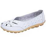 CreoQIJI Comfortable Shoes Women's Summer Casual Shoes with Holes Casual Shoes Commuting Casual Cosplay Shoes Costume Accessories Dance Shoes Non-Slip Sandals Lightweight Wear Resistant, White, 9 UK