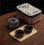 Asin Tea Set, Kung Fu Tea Sets Traditional Chinese & Japanese Handcrafted Tea Ceremony Kit, Ideal for Gifting & Cultural Gatherings, Complete with Teapot, Cups & Accessories Portable