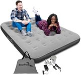 EnerPlex Never-Leak Camping Series Queen Camping Airbed with High Speed Pump Never Queen Size Air Mattress Single High Inflatable Blow Up Bed for Home Camping Travel – Grey/Black