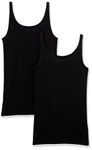 Amazon Essentials Women's Slim-Fit Thin-Strap Tank Top, Pack of 2, Black, XXL