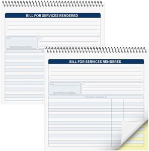 Yeaqee 2 Pcs Invoice Book for Small Business Bill Book 2 Part Carbonless Bill for Services Rendered Book, Spiral Bound, 50 Sets Per Book for Small Businesses