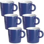 homEdge Procelain Espresso Cup, 4 Ounces / 120 ml Demitasse for Espresso, Tea- Set of 6, Navy (210CEC060223)