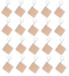 ChoiceHub Gifts Blank MDF Keychain Set - 20 Pieces, DIY Craft Key Rings in Square Shape - 3mm Thick, Perfect for Personalization, Painting, Resin Art Work & Decoration (Square)