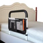 GOODLAN Bed Rails for Elderly Adults Safety Adjustable Heights Storage Pocket Assist Support Side Railings for Seniors Citizens Slides Under Mattressbed Cane Bed Guard Bed Handles Bars (white)
