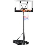 Yohood Basketball Hoop Outdoor, Portable Basketball Hoop and Stand with Wheels, 3.3-10ft Adjustable Height Goal Syste Basketball Stand for Kids Youth and Adults