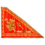 Om Phool Batti Jai Shree Ram Flag Jhanda Or Dwajh For Sunderkand Triangle Outdoor Flag Set Of 1 Full Size (Multicolor)