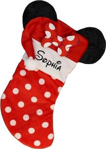 Kurt S. Adler Personalized Disney Minnie Mouse Christmas Stocking with Ears - 19 Inches