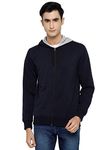 Alan Jones Clothing Men's Cotton Hooded Sweatshirt (SS-401_Navy_2XL)