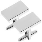 Tinksky Silver Cufflinks Classic cufflinks Mens Shirt Cufflinks Rectangle Sleeves Buttons Cufflinks