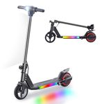 BIIST Star Series Black Kids Electric Scooter, 6.5" Electric Scooter for Kids with Colorful Shining Lights on pad; Foldable Electric Scooter for Kids with LED Display and Front Head Lights