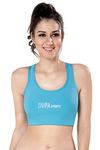 ZIVIRA’S XTREME SPORTS BRA FOR HIGH IMPACT ACTIVITIES WITH REMOVABLE PADS -GYM,ZUMBA,YOGA,RUNNING,CYCLING (AQUA BLUE, 38B)