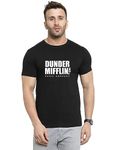 MyTees Unisex Designer Printed T-Shirts |T-Shirts for Men| Dunder Mifflin| Desi Funky tShirt |Motivational Trending quotes Instagram t-Shirt|Swag t Shirt Black