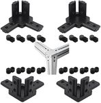 4PCS Black Aluminum Profile Connector，TTZEZE 4040Series 3-Way End Corner Bracket Solid Connector with M6 Screw for Standard 8mm T Slot Aluminium Alloy Extrusion Profile 3D Printer Parts,Thickness 10mm