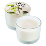 Ikea ADLAD Large White Scented Candles in Frosted Glass Jars, Woods, Amber & Citrus, 50 Hours Each - Set of 2