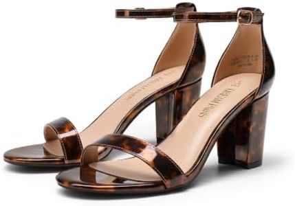 DREAM PAIRS Women's Comfort Block Heel Sandals,Tortoise,9.5