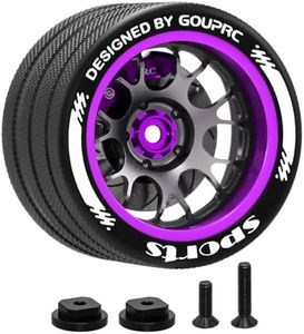 GOUPRC Upgrade Metal RC Hand Wheel Remote Control Steering Wheel with Brake Disc Brake Caliper for SANWA MT4/MT5/M12/M17 FUTABA 7PX/10PX Series Flysky NB4Series RC Remote Control (Purple, GP-015-P