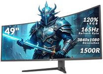 CRUA 49" Curved Gaming Monitor Ultra-Wide 32:10 DFHD 3840x1080, 165Hz/144Hz, 1500R, AMD FreeSync, 120% sRGB, Height Adjustable, HDMI 2.1 & DP 1.4, Wall Mountable – Black
