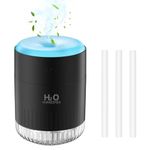 KARFUN Mini Humidifier, 500L Portable Air Humidifier for Bedroom, Plants Air Humidifier, Silent Desktop Mini Humidifier with 7 Colours of Light, Office, Bedroom, Car, Baby Room