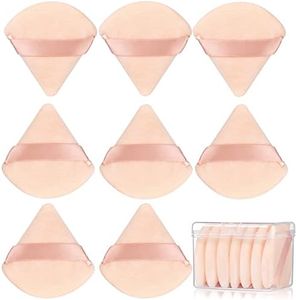 JASSINS Cotton Sponge Set Triangular Super Soft Sponge Set for Dry and Wet Makeup Concealer Loose Powder Body Powder Foundation Blush 8 Pieces (Nude)