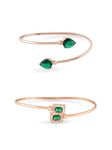 ZAVERI PEARLS Set of 2 Green Dazzling Cubic Zirconia Contemporary Brass Kada Bracelets For Women-ZPFK18314