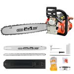NovorikX 18" & 20" Petrol Chainsaw 55cc – Powerful 2-Stroke Engine, Lightweight Heavy-Duty Petrol Chain Saw, Hardwearing & Reliable for DIY, Semi-Professional Use, Tree Felling & Firewood Cutting