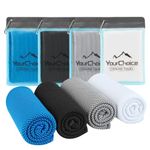 4 Pack Cooling Towels, Instant Cool Towels for Neck Stay Cool for Sports Gym Golf Yoga Running and Outdoors, Ideal Cooling Towels for Athletes (4 Colors A, 12x40 Inch)