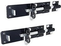 IRONTITE® 2 Pack Black Brenton Bolt Gate Bolt 150mm (6"), Ideal Door Bolt Lock For Gates, Sheds, Barns etc. Heavy Duty Gate Lock Bolts. Garden Gate Bolts For Wooden Gates Including Fixings.