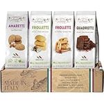 Italian Cookie Assortment - Pack Of 4, 200 grams each - Gift Basket From Italy - Biscuit Cookies Snack Packs - Shortbread Cookie And Pastry Sampler From Italy - Kosher- Dessert Variety Box - Coconut, Almond, Cranberry and Cocoa Flavors