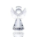 Crystal Guardian Angel Collectible Ornaments, Glass Angel Figurine Decor for Home, Handmade Praying Christmas Memorial Sympathy Keepsake Gifts for Women (Clear)