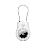 Belkin Apple AirTag Secure Holder with Wire Cable - AirTag Holder - Lock & Protect Air Tags in Durable Scratch Resistant Case - Protective AirTag Keychain Accessory for Keys, Luggage & More - White