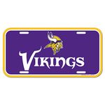 NFL Minnesota Vikings License Plate, Team Color, One Size