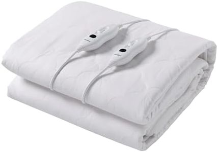 Dreamaker 100% Cotton Filling and Natural Cotton Cover Quilt Electric Blanket Fully Fitted Heated Blanket Overheat Protection Adjustable 3 Heat Settings LED Display Detachable Controller (King)