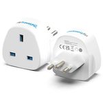 UK To Switzerland Plug Adapter (2 Pack) | 2 x MyTravelPal® Switzerland Travel Adaptors | Swiss Plug Travel Adapters | Type J Swiss Plug Adapter