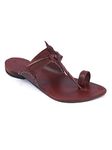 KORAKARI Mens Kurundwadi Red Brown Kolhapuri Chappal Handmade Anti Slip Design Slippers Stylish Durable Smooth and Comfortable Flip Flops Sandals Traditional Footwears (UK-10)