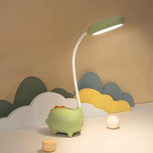 WLHONG Dinosaur Desk Lamp, Cute Kids Desk Lamps with Touch Control for Reading, No Flicker, 3 Color Modes, Nursery Night Lights, Kawaii Desk Accessories, Kawaii Room Decor for Boys Girls Gifts