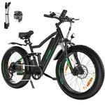 HITWAY 26" 4.0 Fat Tire Electric Bike,Electric Bicycle with 250Watt Moter 48V 15Ah Lithium Battery, 7 Speed Gear E Mountain Bike，range 55-80km