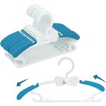 VSV stoage Adjustable Kid Hangers for Nursery, 20pcs Baby Clothes Hanger, Cascading Bow Rack for Newborn Infant Toddler Child Closet, Boy Girl Connecting Bottom Hangers with Pant & Dress Holder (Blue)