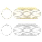 ALEXCRAFT 100 PCS Beading Hoop Earring Finding for Jewelry Making Beading Earring Supplies Crafts Earring Accessories Bulk for DIY Earring (25mm)