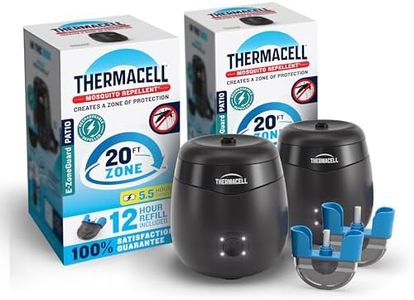 Thermacell Patio Shield E55 Mosquito Repellent E-Series Rechargeable Repeller; 20' Mosquito Protection Zone; Includes 12-Hour Repellent Refill; No Spray, Flame or Scent; Bug Spray Alternative